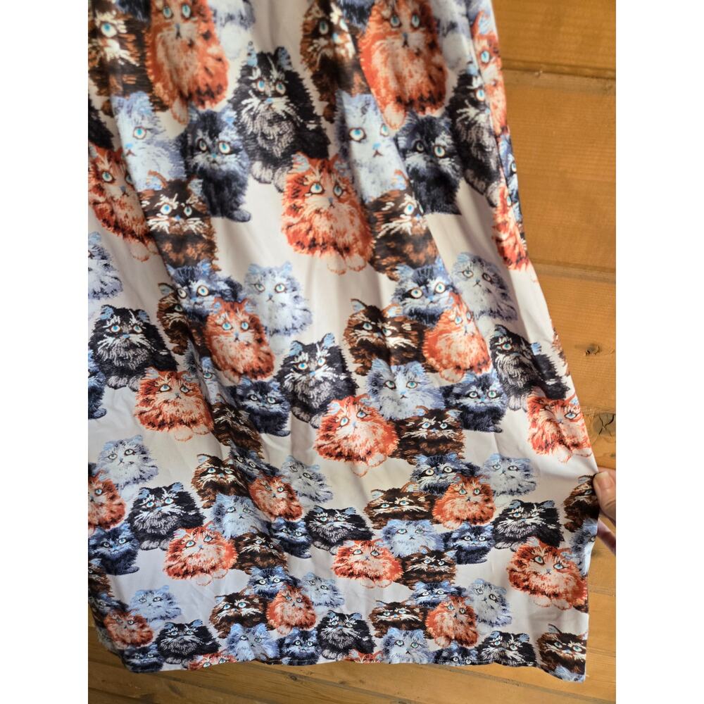 Cat Midi Skirt Kitty High Waisted Fit Flare XL Tabby Persian Maine Coon Animals - Picture 4 of 4
